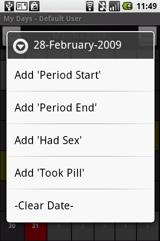  Calendariza tu periodo y ovulación con Android