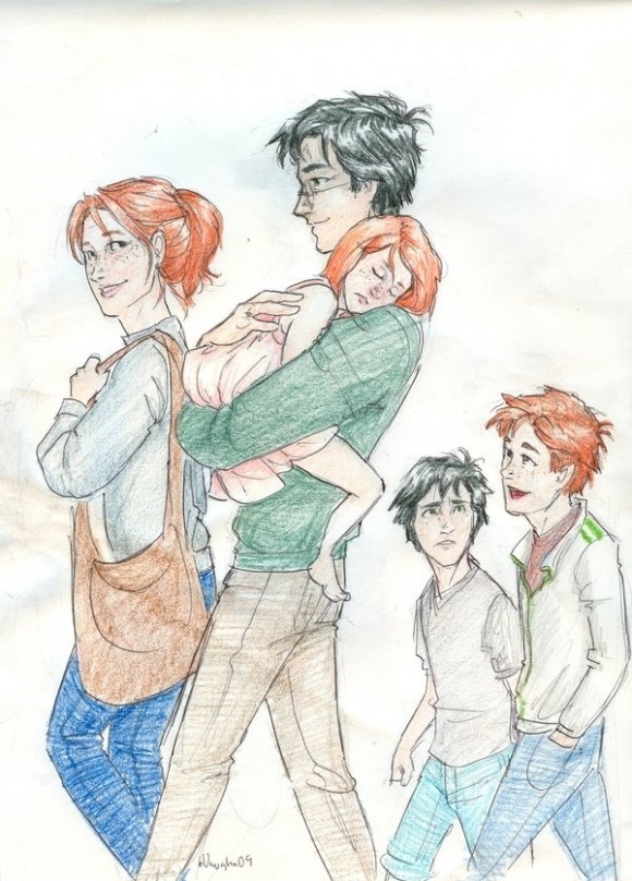 James Sirius, Albus Severus, y Lily Luna.