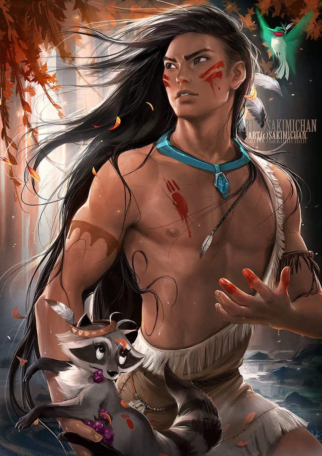 Princesa Pocahonta como hombre